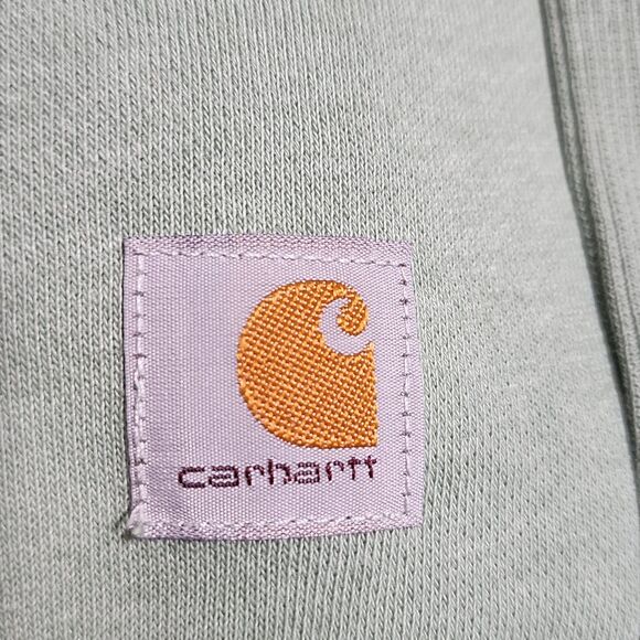 Carhartt Womens Fleece Graphic Sweatshirt Green Cotton Crew Neck #104410 Size XS - Picture 2 of 10
